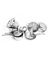 BergHOFF Professional 13pc Tri-Ply 18/10 Stainless Steel Cookware Set with Ss Lids
