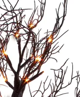 Kurt Adler 2' Battery-Operated Orange Led Black Glitter Table Piece Tree