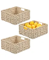 mDesign Woven Farmhouse Kitchen Pantry Storage Basket Box, - Pack