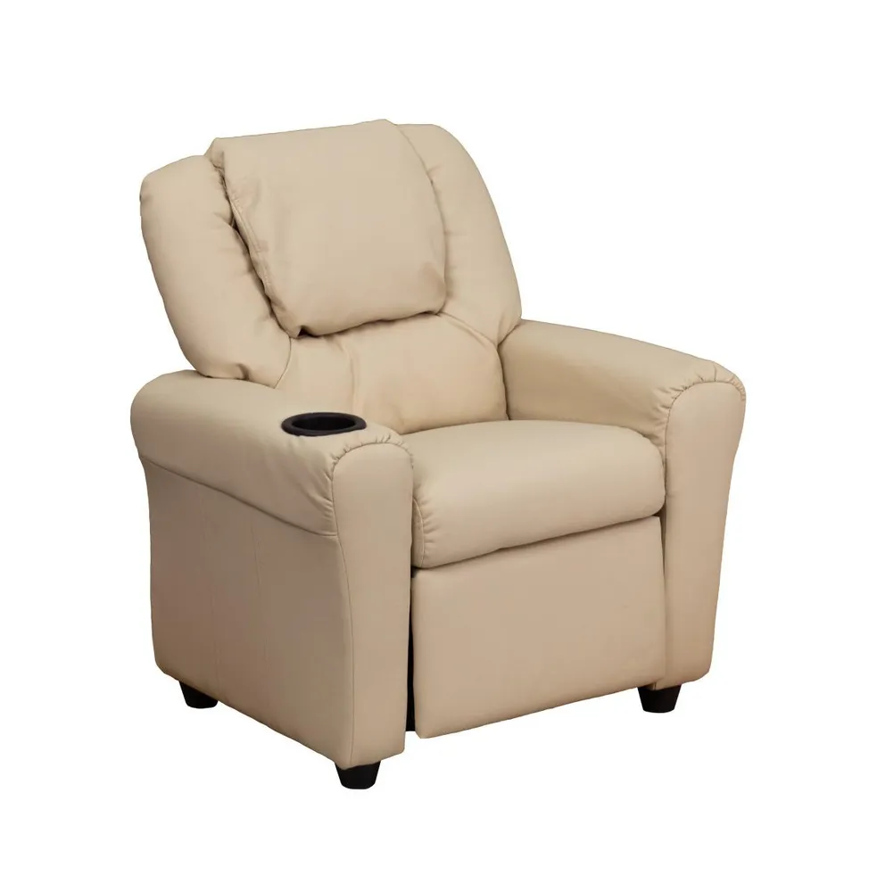 Emma+Oliver Contemporary Kids Recliner Chair With Cup Holder And Headrest