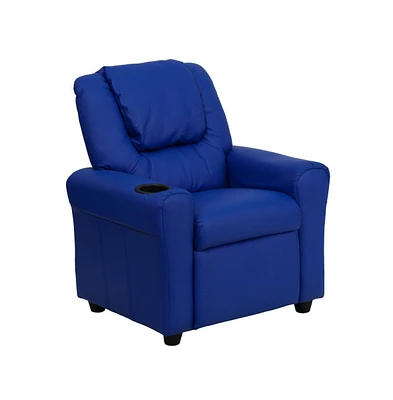 Contemporary Kids Recliner Chair With Cup Holder And Headrest