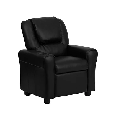 Contemporary Kids Recliner Chair With Cup Holder And Headrest