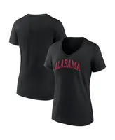 Women's Fanatics Black Alabama Crimson Tide Basic Arch V-Neck T-shirt