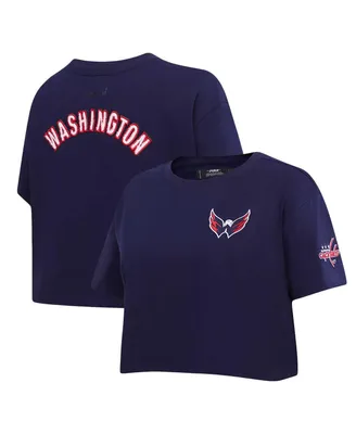 Women's Pro Standard Navy Washington Capitals Classic Boxy Cropped T-shirt