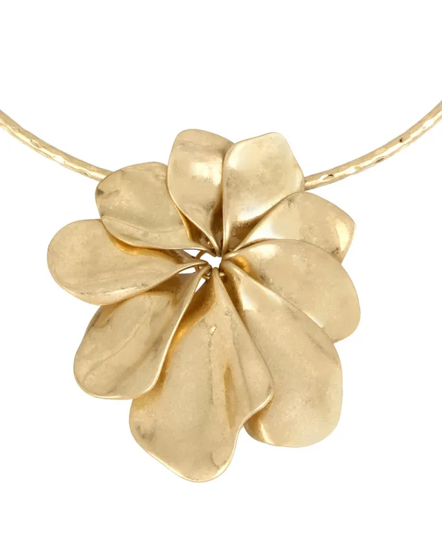 Robert Lee Morris Soho Gold Flower Pendant Wire Necklace | Westland Mall