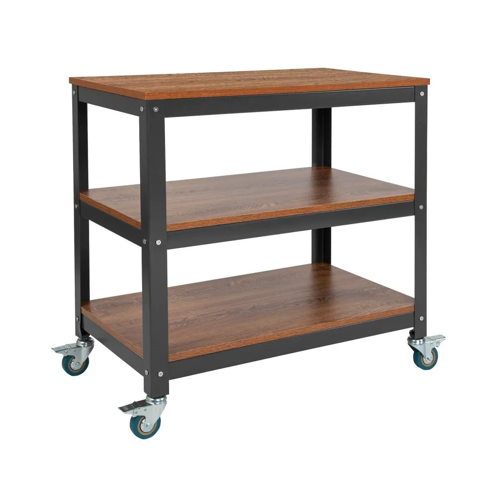 30"W Rolling Storage Cart With Metal Wheels