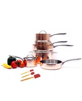 BergHOFF Vintage-Like Tri-Ply 13 Piece Hammered Copper Cookware Set