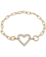 Wrapped in Love Diamond Heart Paperclip Link Bracelet (1/2 ct. t.w.) in 14k Gold, Created for Macy's