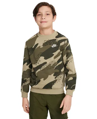 Nike Big Kids Sportswear Club Fleece Camo-Print Sweatshirt