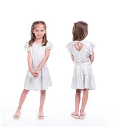 Imoga Collection Little Girls Mary Bloom Printed Jersey w/ Open Back Detail