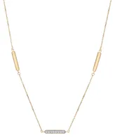 Wrapped Diamond & Polished Bar 20" Collar Necklace (1/10 ct. t.w.) in 14k Gold, Created for Macy's