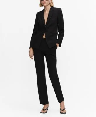 Mango Womens Fitted Suit Jacket Straight Pants