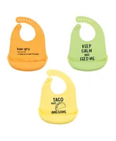 Hudson Baby Unisex Baby Silicone Bibs, Yellow Hangry, One Size