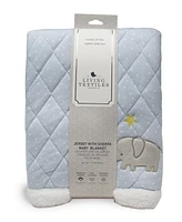 Living Textiles Baby Boys Elephant Jersey Sherpa Blanket