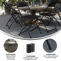 Plastic Folding Chair - 4 Pack 650Lb Weight Capacity