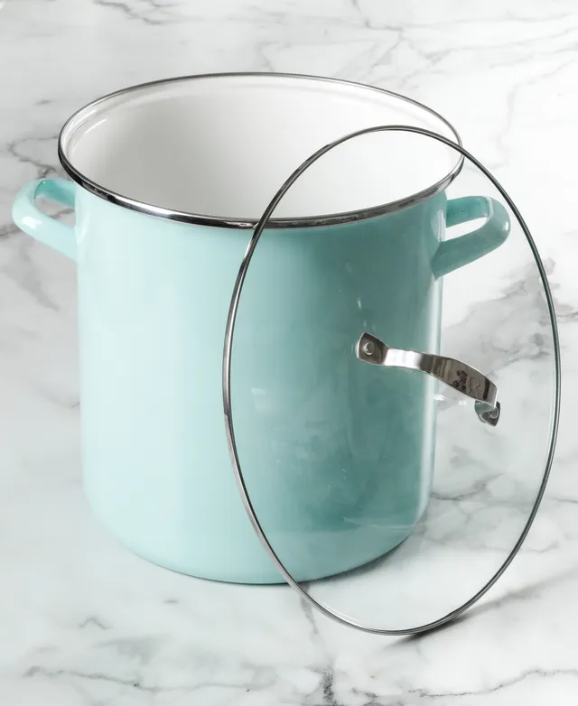 Martha Stewart Collection Thayer Enamel on Steel 16 Quart Steamer Pot - Light Blue