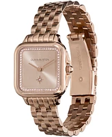 Olivia Burton Women's Soft Square Carnation Gold-Tone Stainless Steel Bracelet Watch 28mm