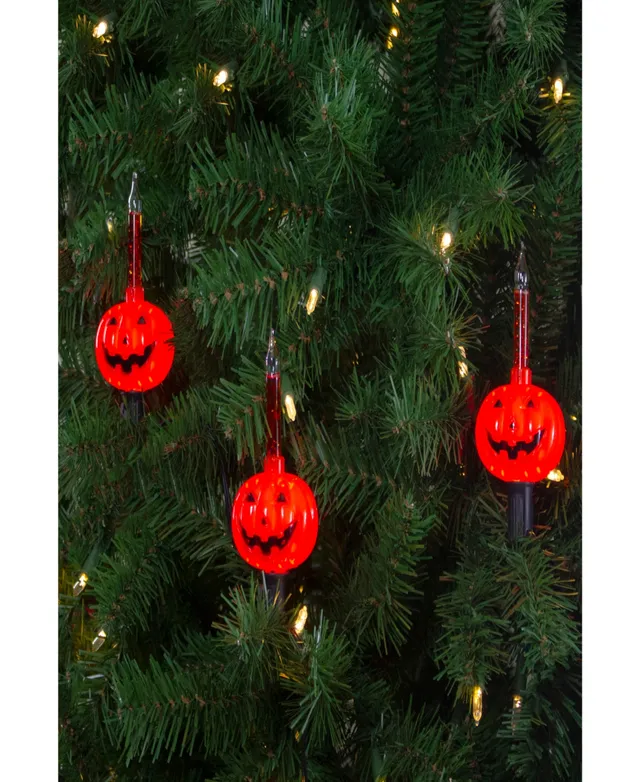 Northlight 10ct Flickering Orange Flame C7 Halloween Lights - 9ft Black Wire