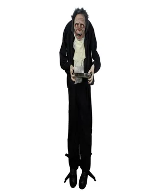 6' Lighted Animated Scary Butler Standing Halloween Decoration