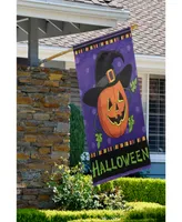 Happy Halloween Pumpkin in A Witch Hat Outdoor House Flag, 28" x 40"