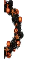 Spiders and Ornaments Halloween Wreath, 18" Unlit