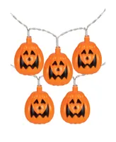 10-Count Led Jack-o-Lantern Halloween Light Set, 3' Warm White Lights Clear Wire