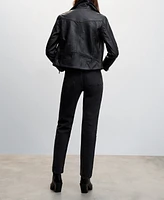 Mango Women's Leather Biker Jacket