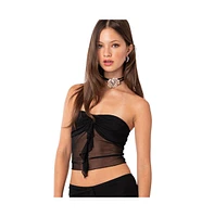 Women's Solange Ruffle Mesh Tube Top