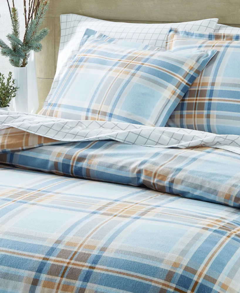 Charter Club Homespun Plaid Flannel Comforter, Full/Queen, Created for Macy's