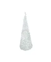 6' Lighted Tinsel Pop-Up Artificial Christmas Tree with Lights