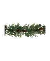 6' Mixed Foliage with Pine Cones and Berries Christmas Garland Unlit