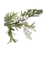 5' x 7" Artificial Christmas Garland with Frosted Foliage and Berries Unlit