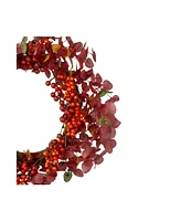 Berries Artificial Christmas Wreath - 24" Unlit