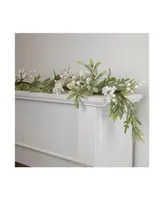 5' x 7" Artificial Christmas Garland with Frosted Foliage and Berries Unlit