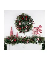 7' Peppermint Decorated Artificial Christmas Garland