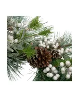 Glittered Berry and Pinecone Artificial Christmas Wreath 30" Unlit