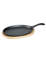 Basic Essentials 2 Piece Cast Iron Oval Fajita Plate