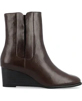 Journee Collection Women's Kylo Stacked Wedge Ankle Booties