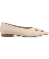 Journee Collection Women's Elowen Tru Comfort Foam Slip On Slim Squared Off Pointed Toe Flats