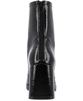 Journee Collection Women's Aylani Tru Comfort Foam Crinkle Patent Faux Leather Platform Boots