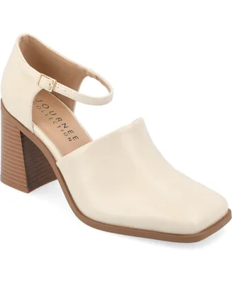 Journee Collection Women's Bobby Block Heel Square Toe Pumps