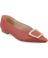 Journee Collection Women's Elowen Tru Comfort Foam Slip On Slim Squared Off Pointed Toe Flats