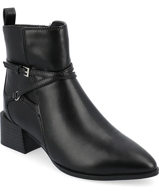 Journee Collection Women's Estelle Stacked Block Heel Booties