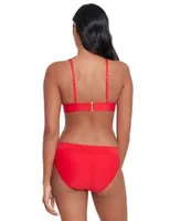 Lauren Ralph Lauren Womens Toggle V Neck Bikini Top Classic Band Hipster Bikini Bottoms
