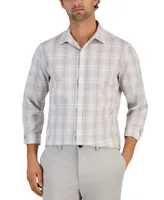 Alfani Men's Plaid Print Long-Sleeve Button-Up Shirt, Created for Macy's