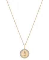 Audrey by Aurate Diamond Sagittarius Disc 18" Pendant Necklace (1/10 ct. t.w.) in Gold Vermeil, Created for Macy's
