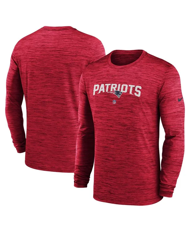 Nike Men's New England Patriots Sideline Velocity Long Sleeve T-Shirt - Navy - L Each