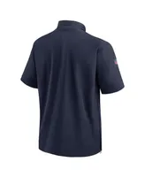 Men's Nike Navy Denver Broncos Sideline Coach Short Sleeve Hoodie Quarter-Zip Jacket