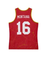 Men's Mitchell & Ness Joe Montana Scarlet San Francisco 49ers 1989 Player Burst Tank Top