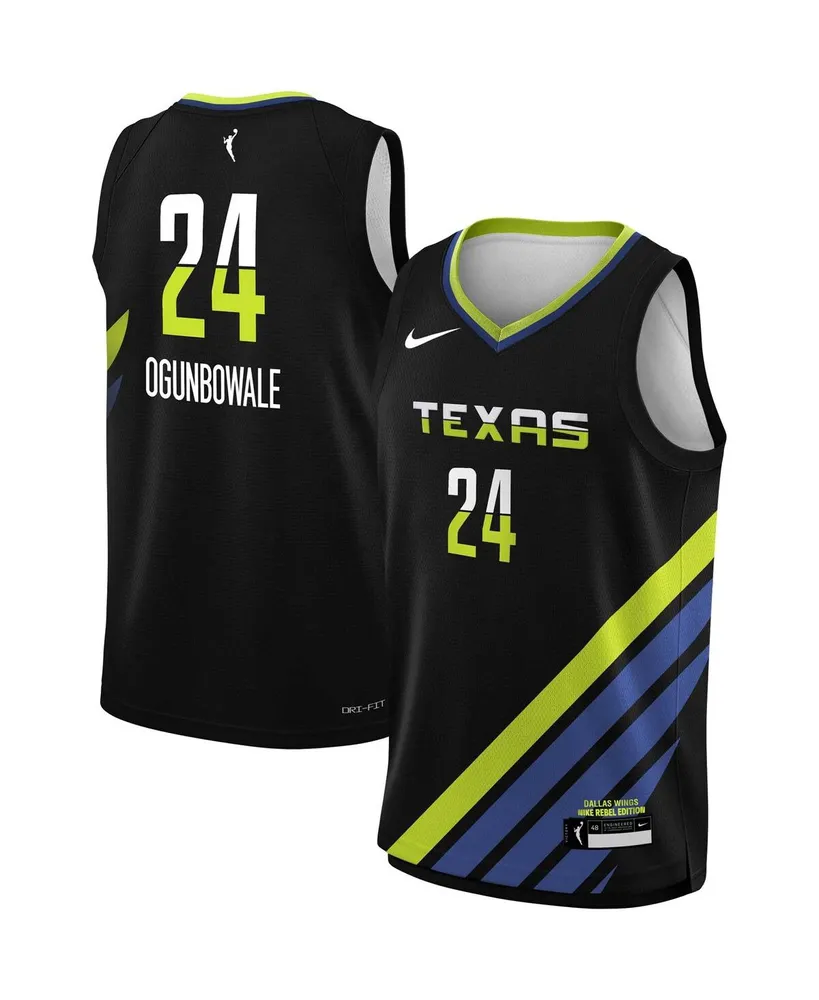 Big Boys and Girls Nike Arike Ogunbowale Black Dallas Wings Victory Player Jersey - Rebel Edition